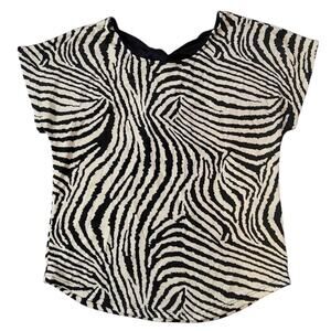 XXI Zebra Print Short Sleeve Shirt - Size Medium